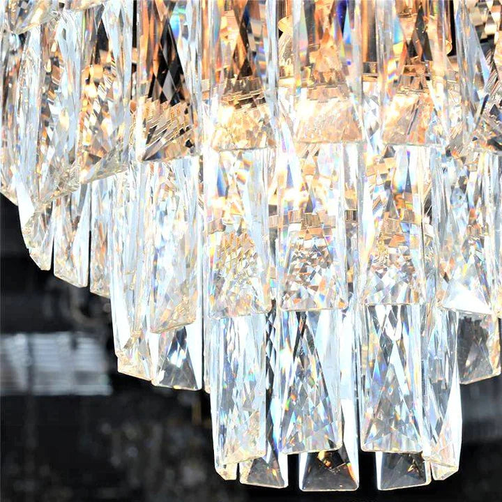 Candelabru RFAN, Model S89001/400, Textura Cristal, Metal, 4 X E27, Negru/Auriu