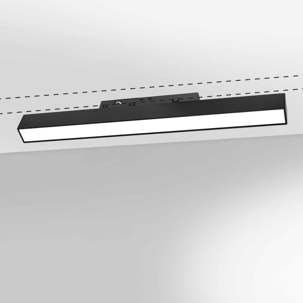 Banda LED Sina Magnetica Incastrata, Lumina Calda, 12W, Negru