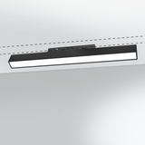 Banda LED Sina Magnetica Incastrata, Lumina Calda, 12W, Negru