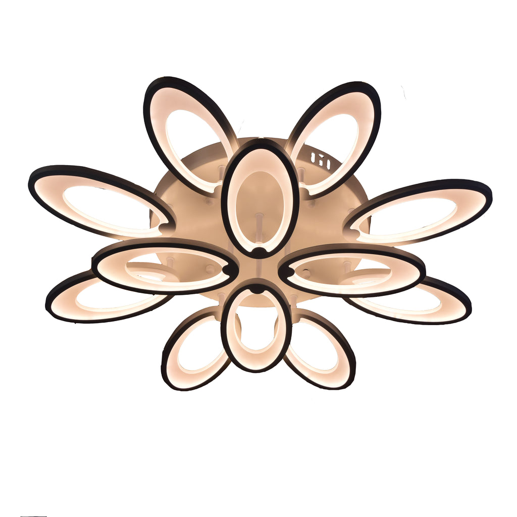 Lustra LED RFAN, Model M003/8+4, cu Telecomanda, 3 Tipuri de Lumina, Intensitate Reglabila, 180W, Alb
