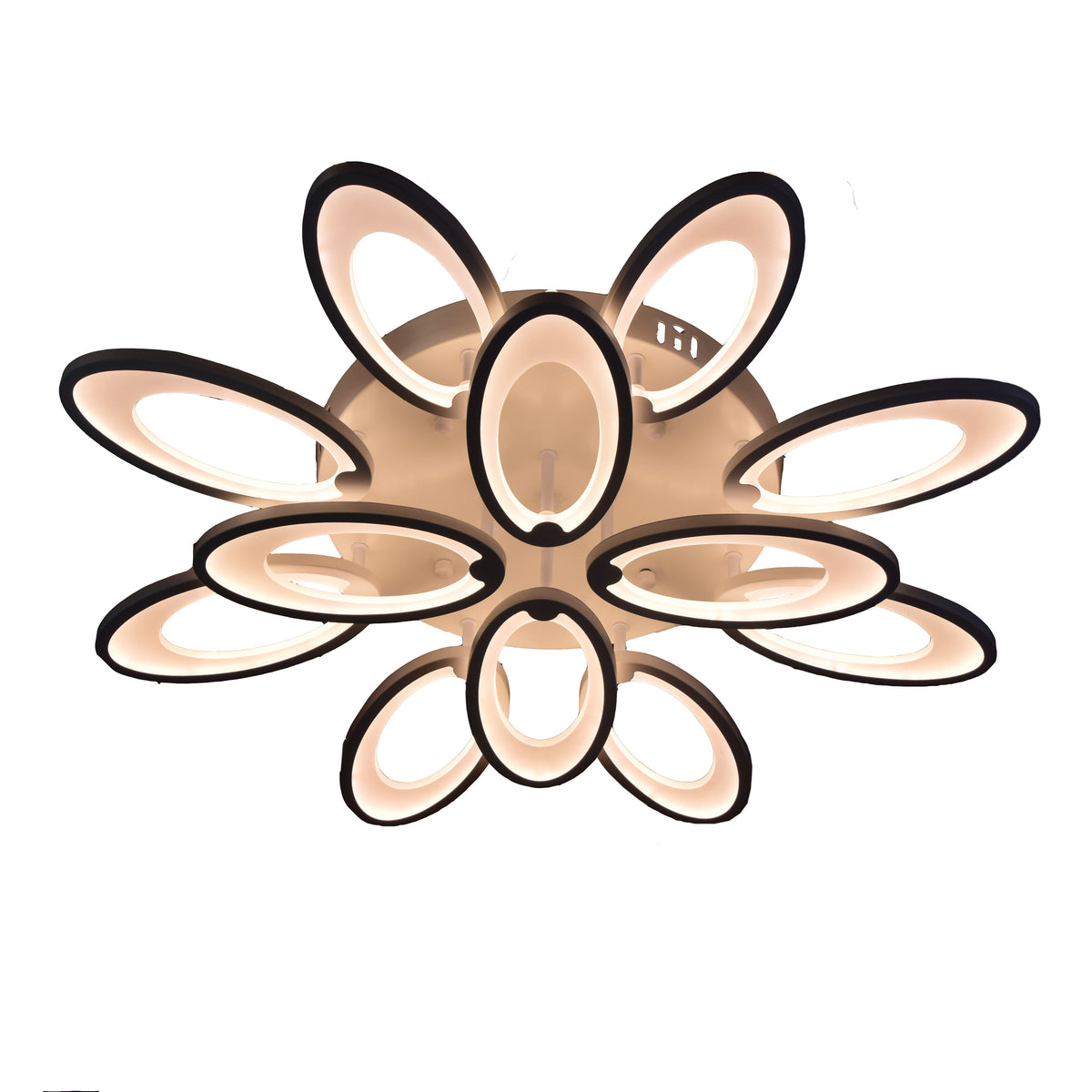 Lustra LED RFAN, Model M003/8+4, cu Telecomanda, 3 Tipuri de Lumina, Intensitate Reglabila, 180W, Alb