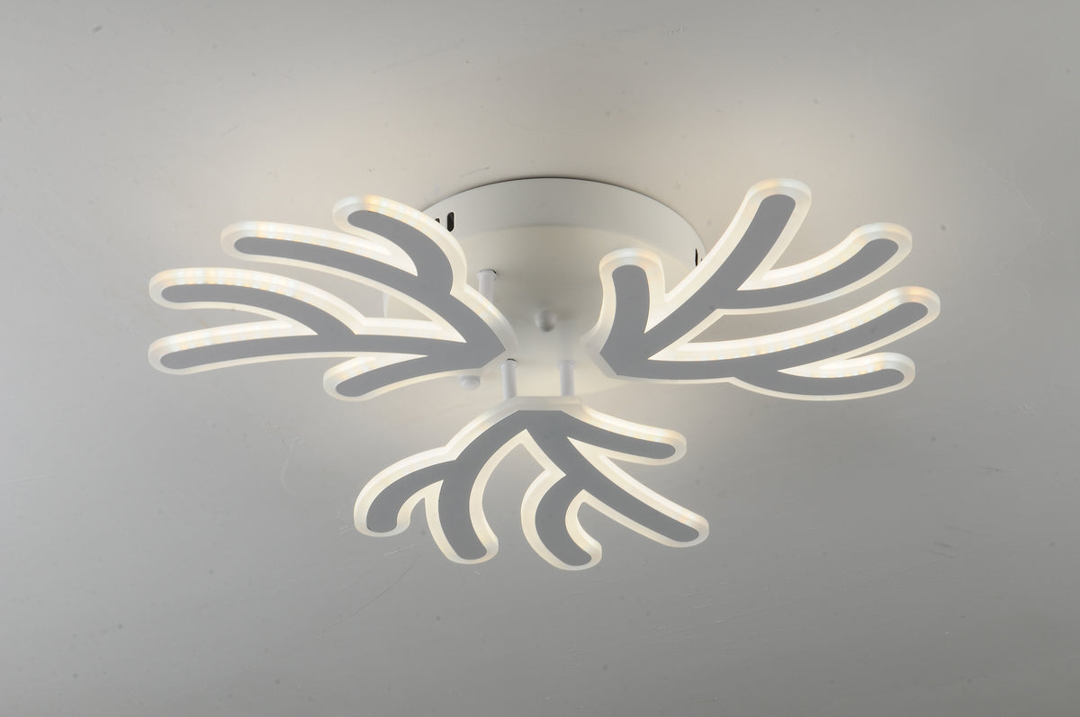 Lustra LED RFAN, Model K46-3, cu Telecomanda, 3 Tipuri de Lumina, Intensitate Reglabila, 150W, Alb