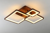 Lustra LED RFAN, Model K002-3, cu Telecomanda, 3 Tipuri de Lumina, Intensitate Reglabila, 61W, Maro