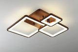 Lustra LED RFAN, Model K002-3, cu Telecomanda, 3 Tipuri de Lumina, Intensitate Reglabila, 61W, Maro