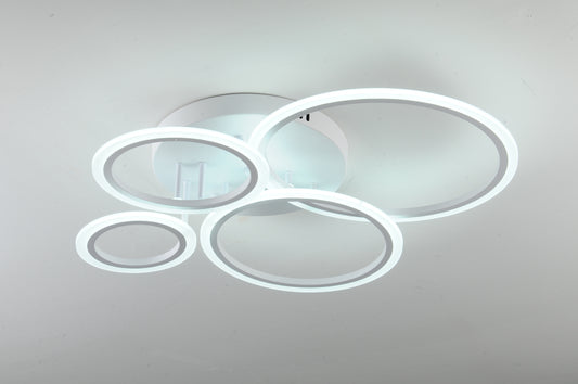Lustra LED RFAN, Model K001-4, cu Telecomanda, 3 Tipuri de Lumina, Intensitate Reglabila, 118W, Alb