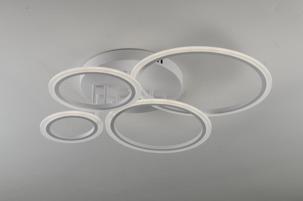 Lustra LED RFAN, Model K001-4, cu Telecomanda, 3 Tipuri de Lumina, Intensitate Reglabila, 118W, Alb