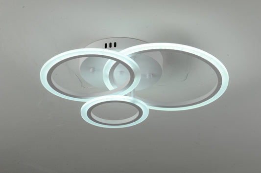 Lustra LED RFAN, Model K001-3, cu Telecomanda, 3 Tipuri de Lumina, Intensitate Reglabila, 66W, Alb