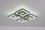 Lustra LED RFAN, Model M025-4, Cu Telecomanda, 3 Tipuri De Lumina, Intensitate Reglabila, 200W, Negru