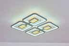 Lustra LED RFAN, Model M025-4, Cu Telecomanda, 3 Tipuri De Lumina, Intensitate Reglabila, 200W, Gri
