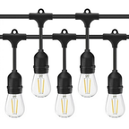 Ghirlanda Luminoasa cu Pendule RFAN, Gradina, Terasa, 10m, 10 Fasung E27, Fara becuri, Negru
