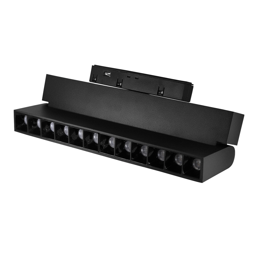 Grila LED Pliabila Sina Magnetica Incastrata, Lumina Calda, 12W, Negru