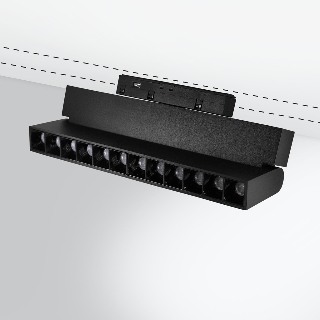 Grila LED Pliabila Sina Magnetica Incastrata, Lumina Calda, 12W, Negru
