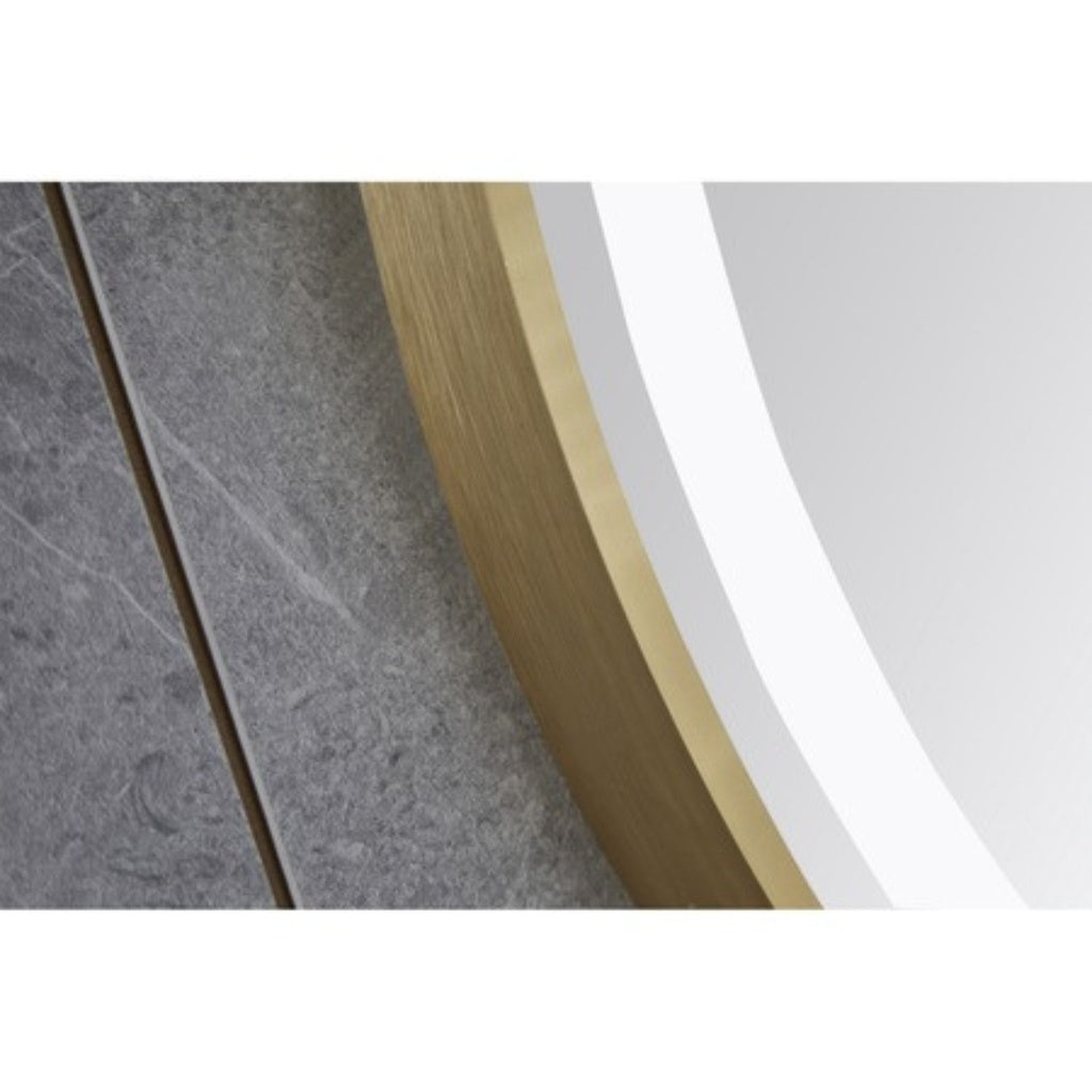 Oglinda LED, Rotunda 70 X 70 Cm, Functie Dezaburire, LED Touch, Rama Aurie, J06, Smack