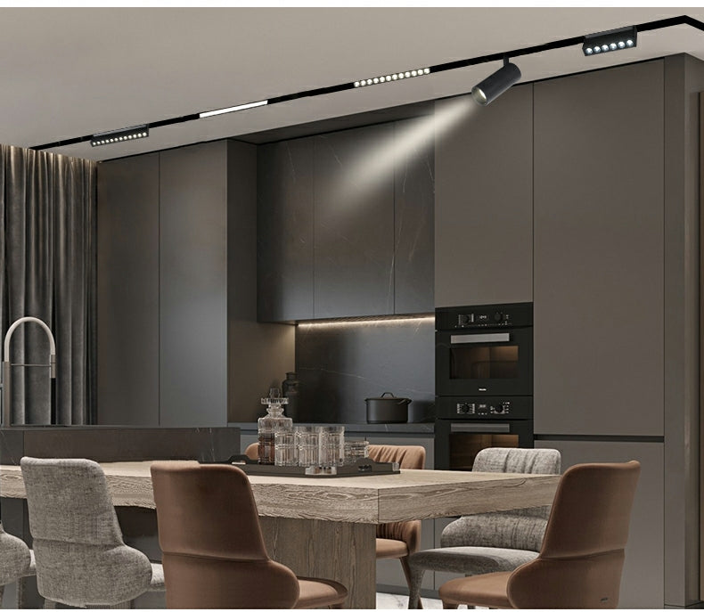 Grila LED Pliabila Sina Magnetica Incastrata, Lumina Neutra, 12W, Negru