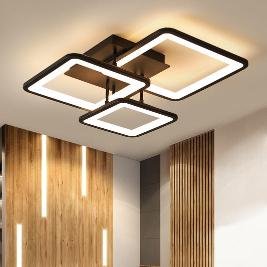Lustra LED RFAN, Model K002-3, cu Telecomanda, 3 Tipuri de Lumina, Intensitate Reglabila, 61W, Maro