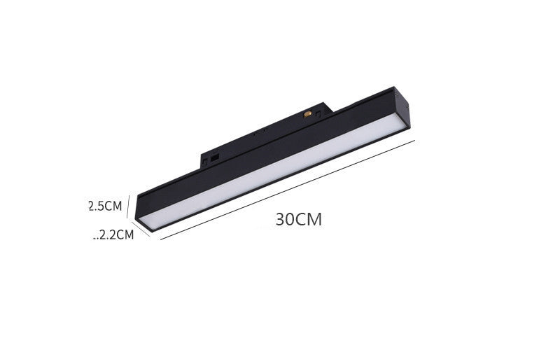 Banda LED Sina Magnetica Incastrata, Lumina Calda, 12W, Negru