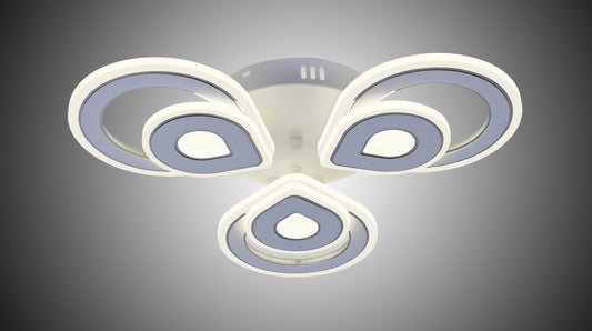 Lustra LED RFAN, Model R9009/3+3, cu Telecomanda, 3 Tipuri de Lumina, Intensitate Reglabila, 120W, Alb