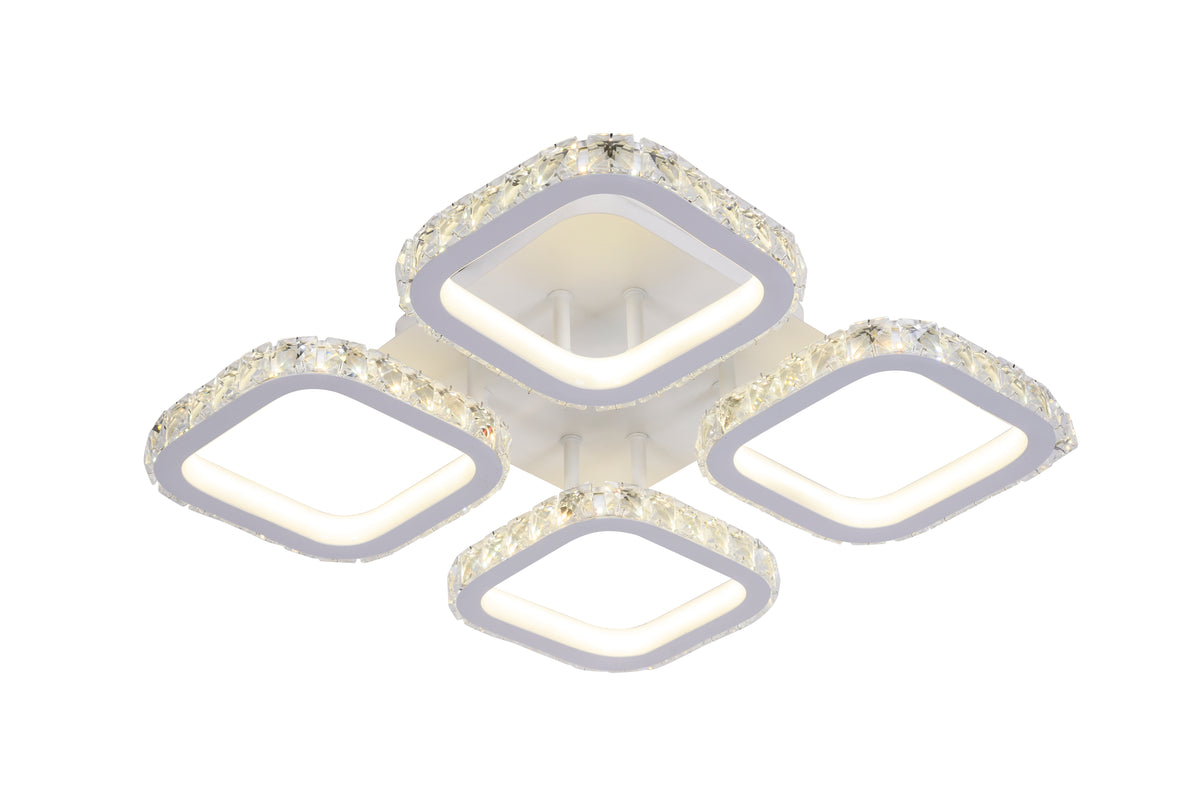 Lustra LED RFAN, Model R9010-4A, cu Telecomanda, 3 Tipuri de Lumina, Intensitate Reglabila, 184W, Alb