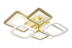 Lustra LED RFAN, Model R9038, cu Telecomanda, 3 Tipuri de Lumina, Intensitate Reglabila, 176W, Auriu