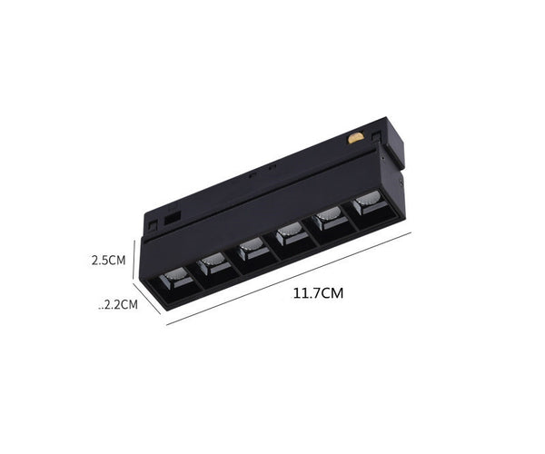 Proiector Grila LED Sina Magnetica Incastrata, Lumina Calda, 6W, Negru