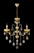 Candelabru RFAN, Model 7765-3 cu Margele Tip Cristal, Metal, 3 x E14, Auriu