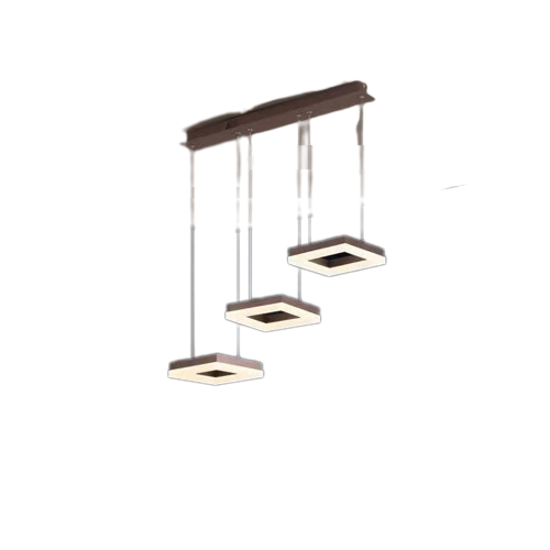 Lustra LED Tip Pendul RFAN, Model F205-3, cu Telecomanda, 3 Tipuri de Lumina, Inaltime Reglabila, 96W, Maro