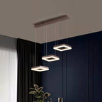 Lustra LED Tip Pendul RFAN, Model F205-3, cu Telecomanda, 3 Tipuri de Lumina, Inaltime Reglabila, 96W, Maro