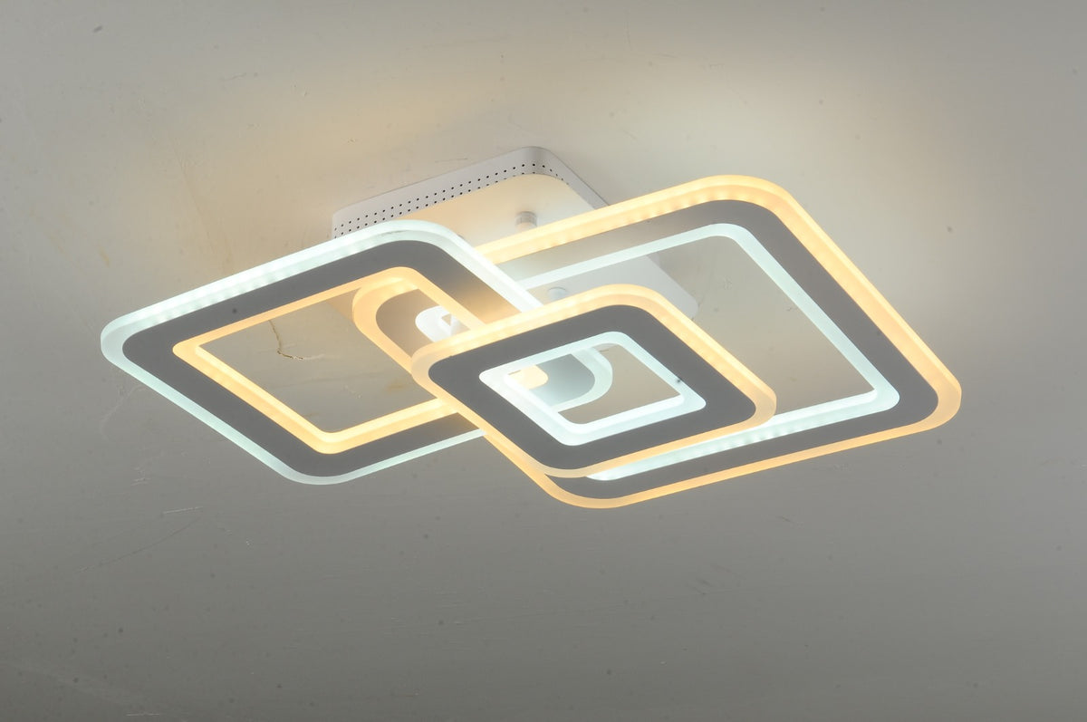 Lustra LED RFAN, Model M988-3, cu Telecomanda, 3 Tipuri de Lumina, Intensitate Reglabila, 170W, Alb