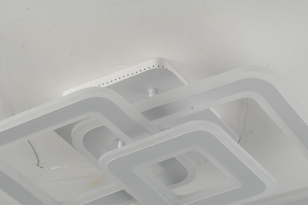 Lustra LED RFAN, Model M988-3, cu Telecomanda, 3 Tipuri de Lumina, Intensitate Reglabila, 170W, Alb