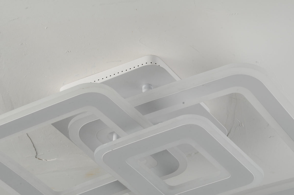 Lustra LED RFAN, Model M988-3, cu Telecomanda, 3 Tipuri de Lumina, Intensitate Reglabila, 170W, Alb