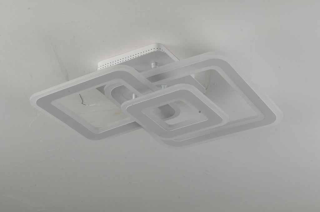 Lustra LED RFAN, Model M988-3, cu Telecomanda, 3 Tipuri de Lumina, Intensitate Reglabila, 170W, Alb
