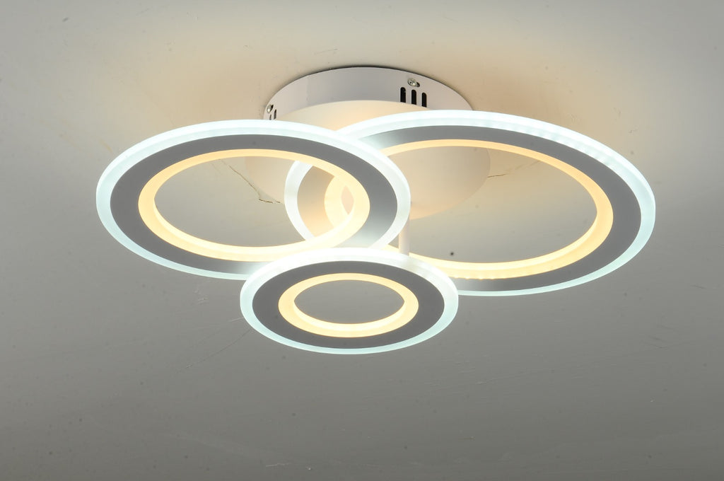 Lustra LED RFAN, Model M978-3C, cu Telecomanda, 3 Tipuri de Lumina, Intensitate Reglabila, 178W, Alb
