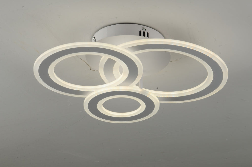 Lustra LED RFAN, Model M978-3C, cu Telecomanda, 3 Tipuri de Lumina, Intensitate Reglabila, 178W, Alb