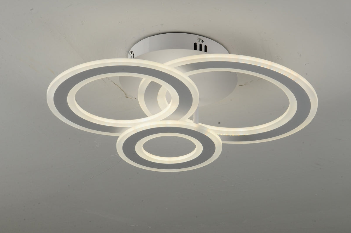 Lustra LED RFAN, Model M978-3C, cu Telecomanda, 3 Tipuri de Lumina, Intensitate Reglabila, 178W, Alb