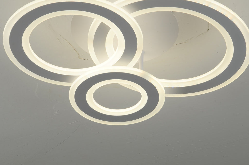 Lustra LED RFAN, Model M978-3C, cu Telecomanda, 3 Tipuri de Lumina, Intensitate Reglabila, 178W, Alb