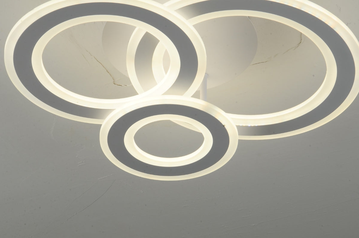 Lustra LED RFAN, Model M978-3C, cu Telecomanda, 3 Tipuri de Lumina, Intensitate Reglabila, 178W, Alb
