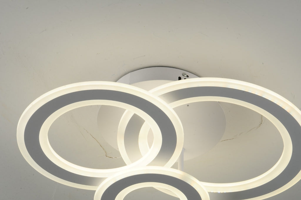 Lustra LED RFAN, Model M978-3C, cu Telecomanda, 3 Tipuri de Lumina, Intensitate Reglabila, 178W, Alb