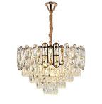 Candelabru RFAN, Model 7001, Textura Cristal, Metal, 8 x E27, Auriu