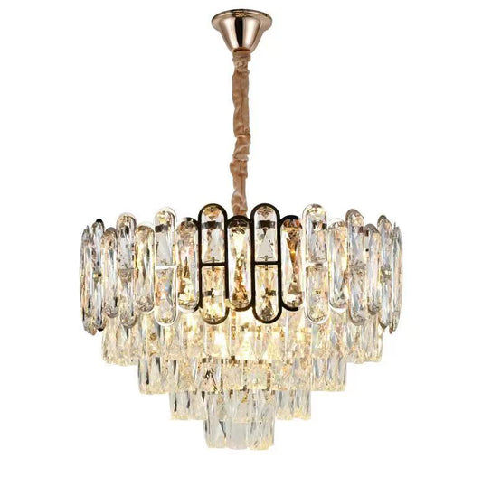 Candelabru RFAN, Model 7001, Textura Cristal, Metal, 8 x E27, Auriu