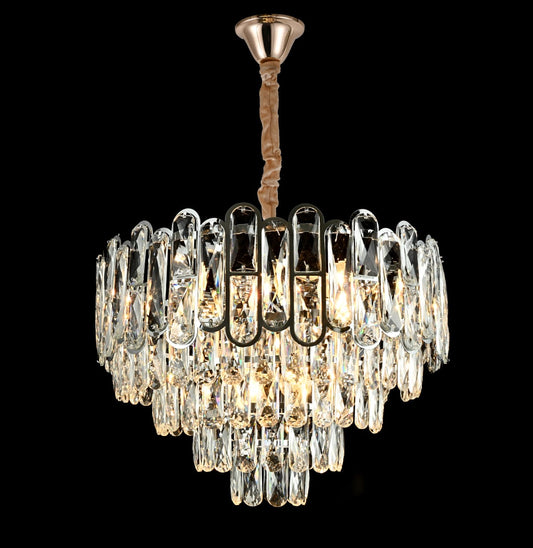 Candelabru RFAN, Model 7001, Textura Cristal, Metal, 8 x E27, Auriu