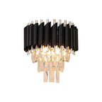 Aplica RFAN, Model S89001/2, Textura Cristal, Metal, 2 x E14, Negru/Auriu