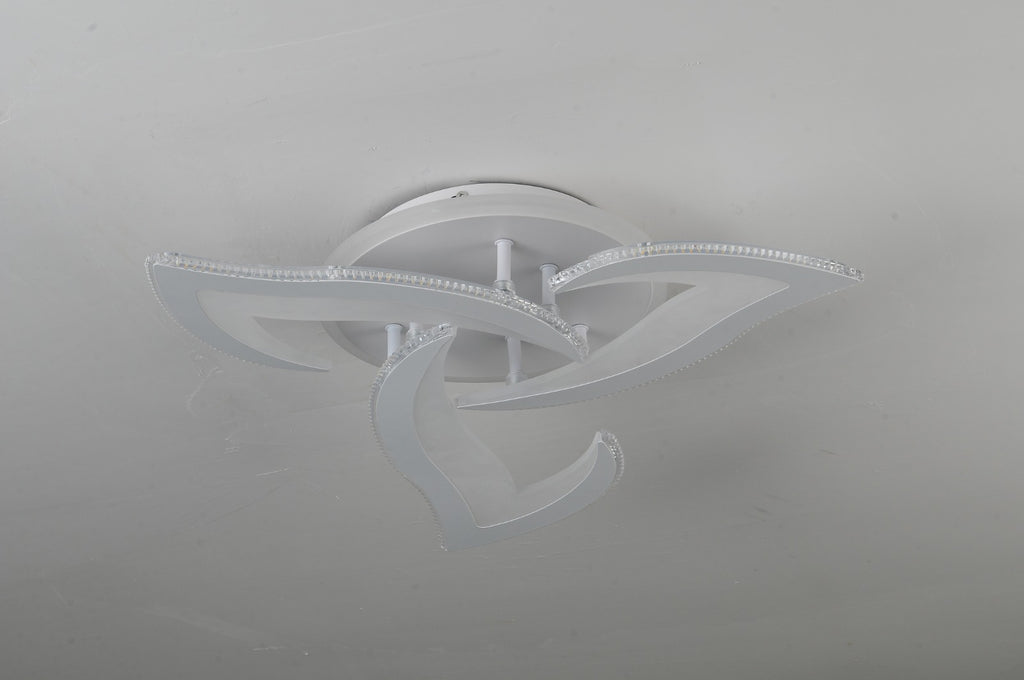 Lustra LED RFAN, Model M396-3RGB, cu Telecomanda, 3 Tipuri de Lumina plus Lumina RGB, Intensitate Reglabila, 130W, Alb