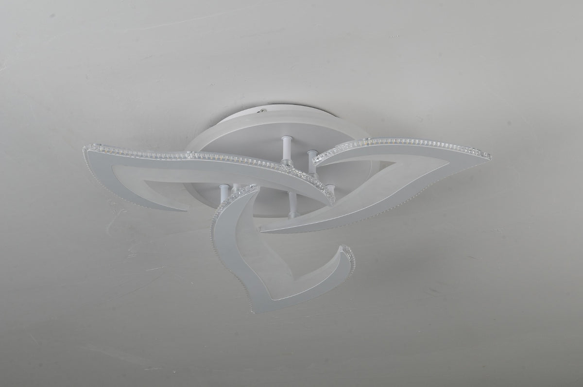 Lustra LED RFAN, Model M396-3RGB, cu Telecomanda, 3 Tipuri de Lumina plus Lumina RGB, Intensitate Reglabila, 130W, Alb