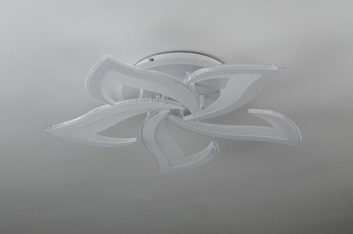 Lustra LED RFAN, Model M396-5RGB, cu Telecomanda, 3 Tipuri de Lumina plus Lumina RGB, Intensitate Reglabila, 146W, Alb
