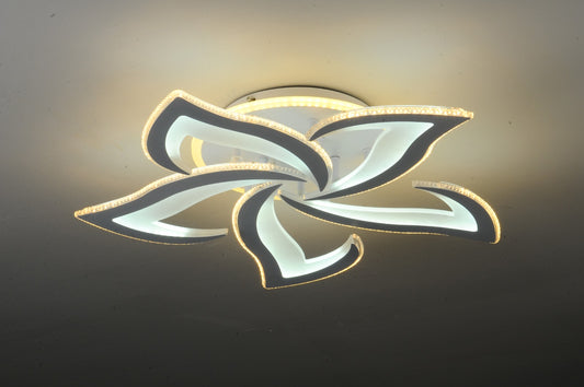 Lustra LED RFAN, Model M396-5RGB, cu Telecomanda, 3 Tipuri de Lumina plus Lumina RGB, Intensitate Reglabila, 146W, Alb