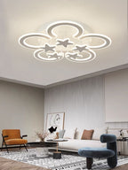 Lustra LED RFAN, Model M255/5+5, Cu Telecomanda, 3 Tipuri De Lumina, Intensitate Reglabila, 200W, Alb