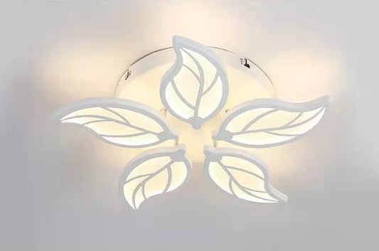 Lustra LED RFAN, Model M007-5, cu Telecomanda, 3 Tipuri de Lumina, Intensitate Reglabila, 100W, Alb