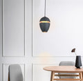 Pendul LED RFAN, Model D20899, Lumina Neutra, Inaltime Reglabila, 7W, Negru Mat