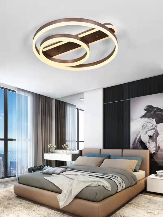 Lustra LED RFAN, Model F2339, cu Telecomanda, 3 Tipuri de Lumina, Intensitate Reglabila, 142W, Maro