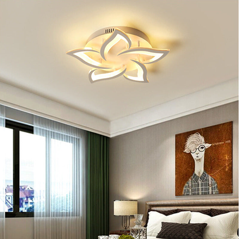 Lustra LED RFAN, Model M027-5, cu Telecomanda, 3 Tipuri de Lumina, Intensitate Reglabila, 49W, Alb